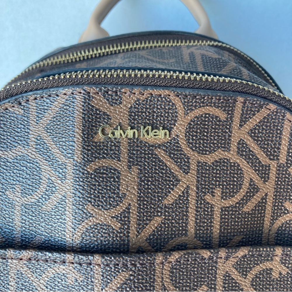 Calvin Klein Brown Monogram Mini Backpack Leather - image 2